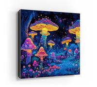 DEQORI Cassetta portachiavi con stampa UV, motivo magico mondi di funghi | scatola di design ca. 30 x 30 cm | Cassetta portachiavi piatta e moderna con motivo stampato | Scatola da parete per