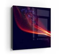 DEQORI Cassetta portachiavi nera | 30 x 30 cm | motivo effetto colorato | vetro e metallo | Armadietto portachiavi con 50 ganci + 2 magneti | Scatola moderna magnetica e scrivibile