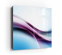 DEQORI Cassetta portachiavi nera, 30 x 30 cm, motivo flusso di colore ondulato, in vetro e metallo, con 50 ganci + 2 magneti, moderna scatola magnetica e scrivibile
