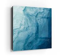 DEQORI Cassetta portachiavi nera | 30 x 30 cm | motivo onde rigonfiate | vetro e metallo | Armadietto portachiavi con 50 ganci + 2 magneti | Scatola moderna magnetica e scrivibile