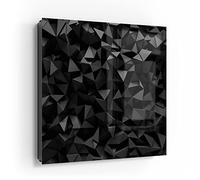 DEQORI Cassetta portachiavi nera, 30 x 30 cm, motivo superficie bizzarra, in vetro e metallo, con 50 ganci + 2 magneti, scatola moderna magnetica e scrivibile