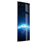 DEQORI Gancio appendiabiti in vetro con motivo stampato, design verticale, 50 x 125 cm, motivo alba in tutto, vetro di sicurezza monolastra con 7 ganci, scrivibile e facile da montare, facile da