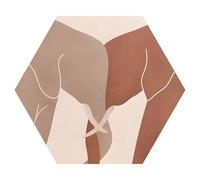 DEQORI Hexagon - Carta da parati autoadesiva da parete, 150 x 130 cm, motivo: duo, in tessuto, rimovibile, decorativa e indeformabile, per soggiorno, ufficio, corridoio o cameretta dei bambini