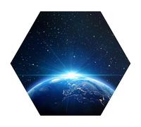 DEQORI Hexagon - Carta da parati autoadesiva da parete, 55 x 47,6 cm, motivo alba in tutto il mondo, rimovibile, decorativa e indeformabile, per soggiorno, ufficio, corridoio o cameretta dei bambini