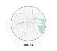 DEQORI Hexagon - Carta da parati autoadesiva da parete, 90 x 78 cm, motivo città di Dublino, tela tessile, rimovibile, decorativa e indeformabile, per soggiorno, ufficio, corridoio o cameretta dei