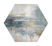 DEQORI Hexagon - Carta da parati autoadesiva da parete, 90 x 78 cm, motivo: sogni nella foschia, in tessuto, rimovibile, decorativa e indeformabile, per soggiorno, ufficio, corridoio o cameretta dei