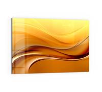 DEQORI Lavagna magnetica in vetro | 60 x 40 cm | motivo "fiume dorato" | Lavagna magnetica con magneti, penna e panno per cucina e ufficio, lavagna magnetica e scrivibile