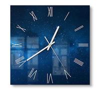 DEQORI Orologio in vetro | 30 x 30 cm | motivo cielo stellato notturno | orologio da parete dal design silenzioso in vetro | orologio da parete per soggiorno e cucina | orologio moderno per la parete
