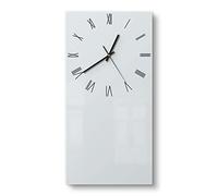 DEQORI Orologio in vetro | orizzontale 30 x 60 cm | tinta unita - grigio chiaro | grande orologio XXL design in vetro | orologio da parete silenzioso per soggiorno e cucina | orologio moderno per la