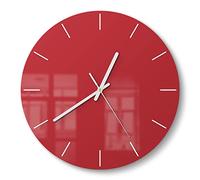 DEQORI Orologio in vetro | rotondo Ø 30 cm | tinta unita - rosso | orologio da parete dal design silenzioso in vetro | orologio da parete per soggiorno e cucina | orologio moderno per la parete