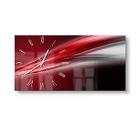 DEQORI Orologio in vetro | verticale 60 x 30 cm | motivo coda energica | grande orologio di design XXL in vetro | orologio da parete silenzioso per soggiorno e cucina | orologio moderno per la parete