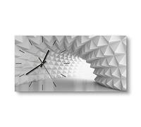 DEQORI Orologio in vetro | verticale 60 x 30 cm | motivo passaggio futuristico | grande orologio XXL design in vetro | orologio da parete silenzioso per soggiorno e cucina | orologio moderno da parete