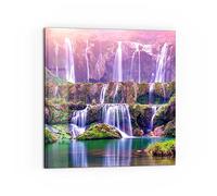 DEQORI Pannello posteriore per cucina in vetro, motivo "cascate" | 60 x 60 cm | Pannello posteriore per bagno o fornelli | Paraspruzzi per cucina e bagno | Decorazione moderna per specchio