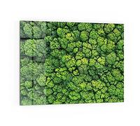 DEQORI Pannello posteriore per cucina in vetro, motivo "corone degli alberi dall'alto", 80 x 60 cm, pannello posteriore per bagno o stufa, paraspruzzi per cucina e bagno, decorazione moderna per