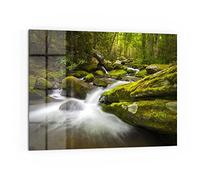 DEQORI Pannello posteriore per cucina in vetro, motivo "sfondo verde sazio" | 80 x 60 cm | Pannello posteriore per bagno o fornelli | Paraspruzzi per cucina e bagno | Decorazione moderna per specchio