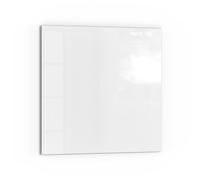DEQORI Pannello posteriore per cucina, in vetro, tinta unita, bianco, 60 x 60 cm, pannello posteriore per bagno o stufa, paraspruzzi per cucina e bagno, decorazione moderna per specchio piastrellato