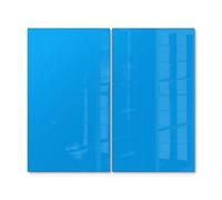 DEQORI Piastre di copertura in vetro | Set da 2 pezzi 60 x 52 cm | tinta unita - azzurro | Piastre di copertura in ceramica in cucina | coperture universali | Piastre in vetro e taglieri per piano