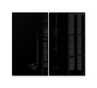 DEQORI Piastre di copertura in vetro | Set da 2 pezzi 60 x 52 cm | tinta unita - nero | Piastre di copertura in ceramica in cucina | coperture universali | Piastre in vetro e taglieri per piano