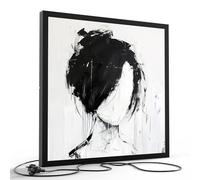 DEQORI Quadro da parete a LED Il volto del silenzio | Dimensioni 60 x 60 cm | Lampada da parete moderna da soffitto e da parete con motivo stampato su PVC di alta qualità - Elegante per ufficio