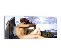 DEQORI Quadro in vetro vero vetro, motivo angelo caduto, orizzontale, 125 x 50 cm, bella decorazione da parete per soggiorno, camera da letto, corridoio e cucina, decorazione moderna da parete