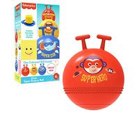 DEQUBE- Fisher Price Palla saltatrice con Impugnatura, Colore Rosso, 920D00085