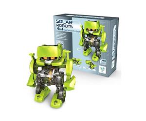 DEQUBE - Robot Kit solare 4 in 1 - Si trasforma in 4 versioni diverse - Pezzi grandi - Ideale per introdurre nel mondo della robotica - Funziona con energia solare rinnovabile (Deqube 925D00155)