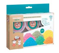 DEQUBE Sabbia Magica, 6 Bottiglie X 50 Gr, 6 Colori Differenti, Pulito, Morbido E Non Tossico, Gioco Creativo (Tachan 912D00009), Bambini +5 anni