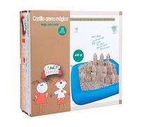 DEQUBE Sabbia magica con accessori per fare un castello, Premium, pulizia, sicurezza e non tossica, include vassoio per il deposito del materiale, 600 g, include stampi e utensili (Tachan 912D00010)