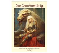 Der Drachenkönig. Ritter unter der Herrschaft des Biests (Wandkalender 2026 DIN A2 hoch), CALVENDO Monatskalender: Krieger im Zeichen des Drachen-Monarchs