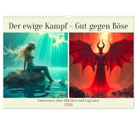 Der ewige Kampf - Gut gegen Böse (Wandkalender 2026 DIN A3 quer), CALVENDO Monatskalender: Fabelwesen alter Märchen und Legenden