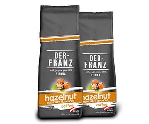 DER-FRANZ caffè, Aromatizzato alla Nocciola, macinato, 2 x 500 g