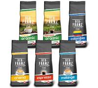 Der-Franz caffè Pack, chicchi interi, 6 x 500 g (1 x Crema, 1 x Espresso, 1 x Melange, 1 x Colombia, 1 x Espresso biologico, 1 x Crema biologico)
