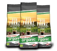 Der-Franz Espresso biologico caffè, chicchi interi, 3 x 500 g