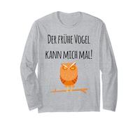 der frühe Vogel Kann Mich Mal! Verschlafene Eule Divertimento Tedesco Maglia a Manica