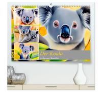Der Koala 2026. Aschgrauer Beutelbär (hochwertiger Premium Wandkalender 2026 DIN A2 quer), Kunstdruck in Hochglanz: Farbenfrohe Koalabären in Watercolor