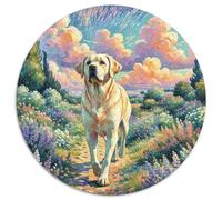 Der Labrador Retriever1000-teiliges Puzzle Puzzle Bildungsspielzeug Für Erwachseneund PetDogKinder Runde Puzzles1000pcs (67.5x67.5cm)
