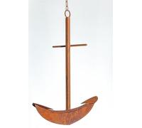 Der-Porzellan-Laden Ancora in ruggine con catena 63 x 51 cm, in metallo, design rustico, decorazione marittima e accessori da giardino, per accenti durevoli in interni ed esterni
