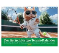Der tierisch lustige Tennis-Kalender (Wandkalender 2026 DIN A4 quer), CALVENDO Monatskalender: Ein Muss für alle Freunde des Tennissports, die den Tag mit einem Lächeln beginnen wollen