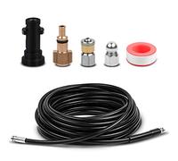 DERASL 30M Sonda Spurgatubi Set, Include Adattatori Rondella ad Alta Pressione per k2-k7 e 2 Sonda per la Pulizia dei Condotti, 180 Bar 2610 PSI
