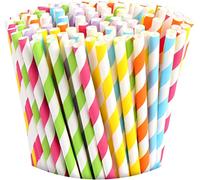 DERAYEE 150 cannucce di carta colorate, cannucce di carta biodegradabili, per compleanni, matrimoni, accessori per feste