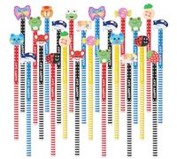 DERAYEE 24 Pezzi Matite con Gomma in Legno,Matite Colorate Gadget Regalini Fine Festa Compleanno per Bambini,Premi Scolastici