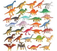 DERAYEE 32 Pezzi Mini Dinosauri Giocattoli,Figure Dinosauri Giocattoli T-Rex,Triceratop,Regali Compleanno Fine Festa per Bambini