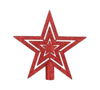 DERAYEE Stella per Albero di Natale,Stella Brillante Rossa,Decorazione Natalizia per La Punta dell'Albero