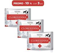 Derbe Natural Derma Pet by Salviette alla Clorexidina per Cani Gatti e Cuccioli 3 Pz 100% Biodegradabili