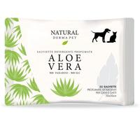 Derbe Natural Derma Pet by Salviette Detergenti per Cani Gatti e Cuccioli Aloe Vera 100% Biodegradabili