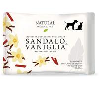 Derbe Natural Derma Pet by Salviette Sandalo e Vaniglia per Cani Gatti e Cuccioli 1 Pz 100% Biodegradabili