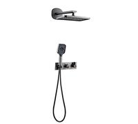 DERBUT Sistema Doccia a Incasso Miscelatore Doccia Rubinetti a Parete Soffione Doccia in ABS Grigio Canna di Fucile