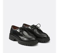 Derby dentellate in pelle liscia Nero 38