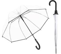 Derby Ombrello lungo Hit Lang AC I trasparente con apertura automatica I da donna con pulsante I Si apre premendo un pulsante I A forma di campana I Robusto e resistente al vento