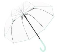 Derby Ombrello lungo Hit Lang AC Trasparente Menta I per donna con pulsante I Si apre con una semplice pressione del pulsante I Forma a campana I Stabile e resistente al vento